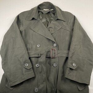 Drizzle D2Trench Coat Women’s 8 Black Winter Collared Belted Double Breasted